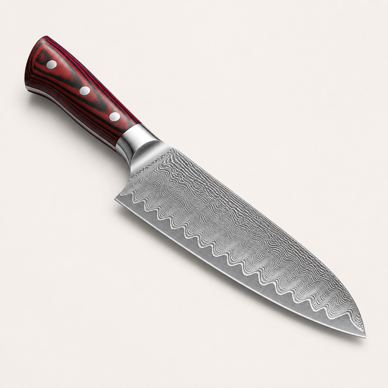 Santoku Haganori Grenat, lame de 18 cm