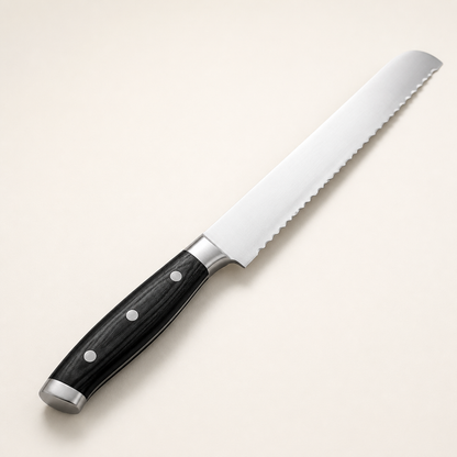 Couteau à pain Haganori Ébène Noir, lame de 20 cm