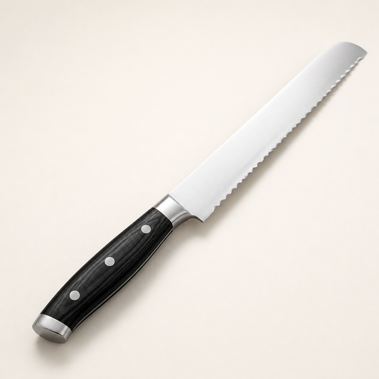 Couteau à pain Haganori Ébène Noir, lame de 20 cm