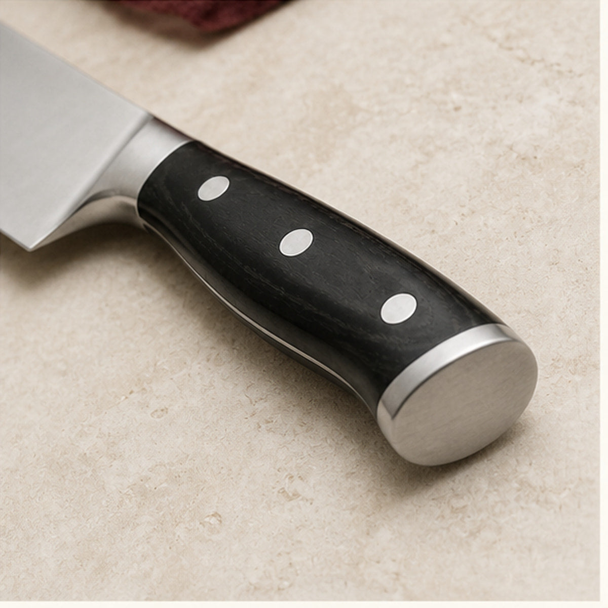 Couteau Santoku 18 cm — Ébène Noir