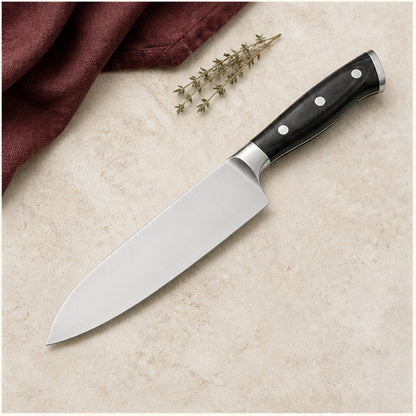 Couteau Santoku 18 cm — Ébène Noir