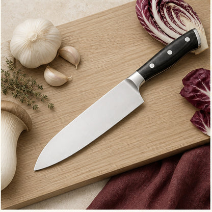Couteau Santoku 18 cm — Ébène Noir