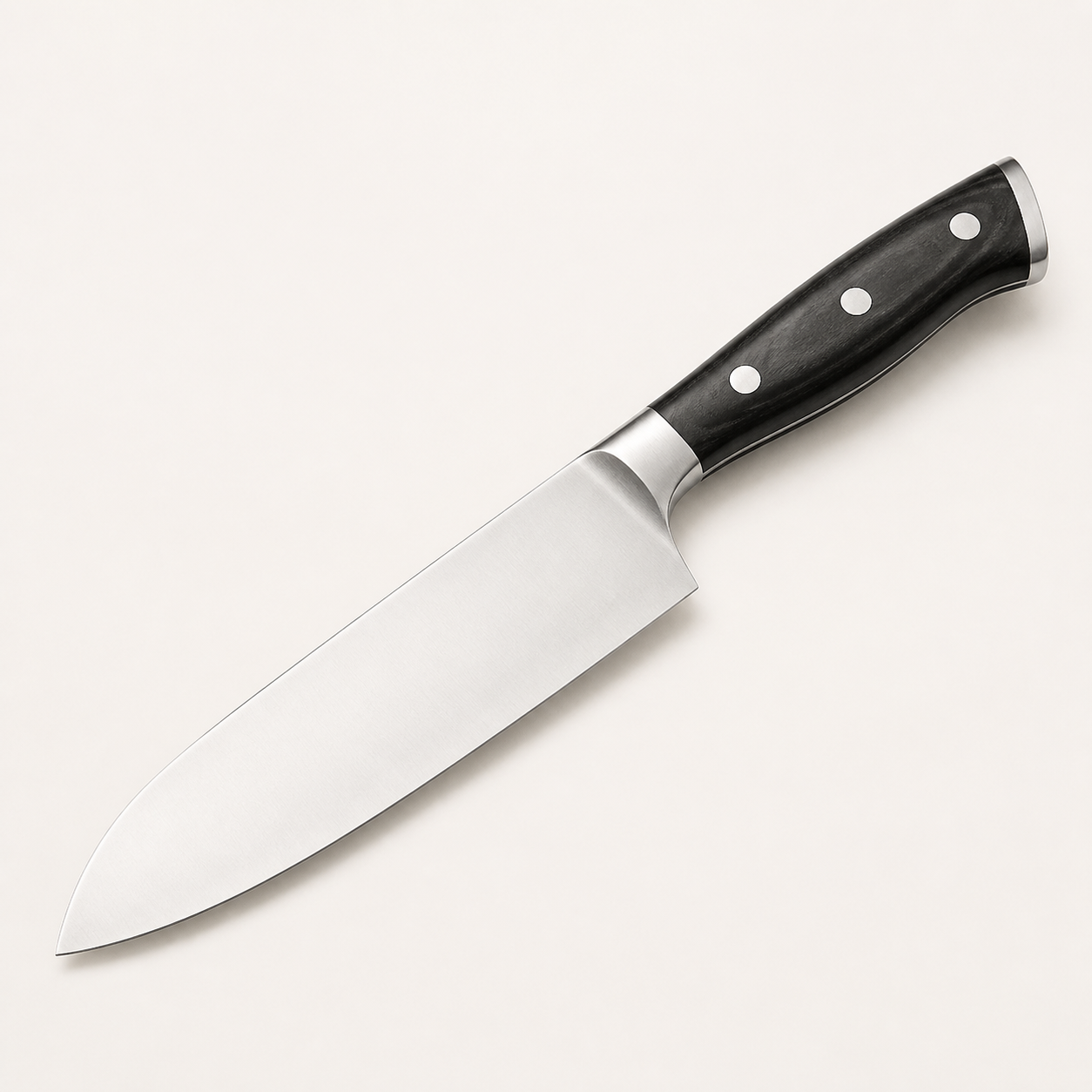 Santoku Haganori Ébène Noir, lame de 18 cm